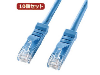 サンワサプライ 【10個セット】サンワサプライ L型カテゴリ5eより線LANケーブル KB-T5YL-03LBX10