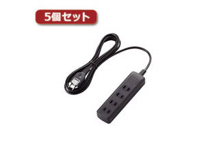 エレコム 【5個セット】エレコム 雷ガードタップ T-K1A-2425BK T-K1A-2425BKX5