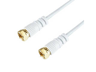 HORIC 5個セット HORIC 極細アンテナケーブル 10m ホワイト 両側ネジ式コネクタ AC100-489WHX5