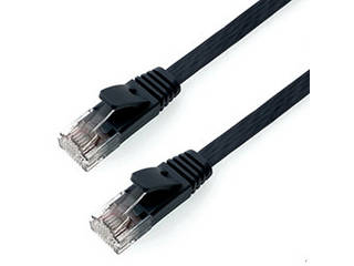 HORIC 【10個セット】ホーリック LANケーブル UTP カテゴリー6A フラット 3m ブラック LC30-574FBX10