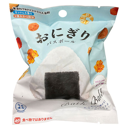 ノルコーポレーション 【1ケース(24個入)】バスボール 発泡タイプの入浴剤 写実食品 おにぎり OBONG0101X24