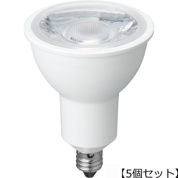 YAZAWA 【5個セット】YAZAWA ハロゲン形LED 中角 電球色 調光対応 LDR7LME11D2X5