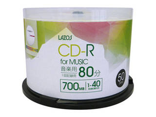 Lazos 10個セット Lazos 音楽用 CD-R 50枚組 L-MCD50PX10