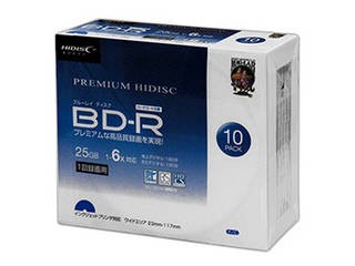 HIDISC 10個セット HIDISC BD-R 6倍速 映像用デジタル放送対応 インクジェットプリンタ対応10枚5mmスリムケース入