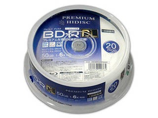 HIDISC 10個セット PREMIUM HIDISC BD-R DL 1回録画 6倍速 50GB 20枚 スピンドルケース HDVBR50RP20SPX10