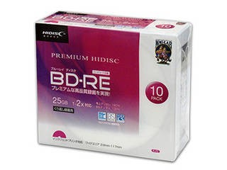 HIDISC 10個セット PREMIUM HIDISC BD-RE 2倍速 映像用デジタル放送対応 インクジェットプリンタ対応10枚　スリム