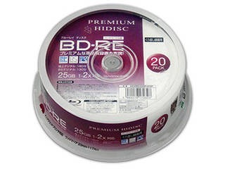 HIDISC 10個セット PREMIUM HIDISC BD-RE くり返し録画 2倍速 25GB 20Pスピンドルケース HDVBE25NP20SPX10