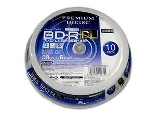 HIDISC 20個セット PREMIUM HIDISC BD-R DL 1回録画 6倍速 50GB 10枚 スピンドルケース HDVBR50RP10SPX20