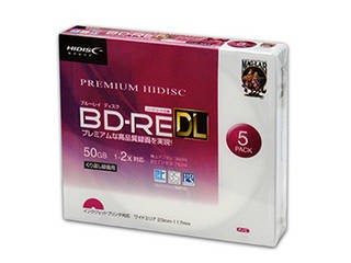 HIDISC 20個セット PREMIUM HIDISC BD-RE DL 1-2倍速対応 50GB くり返し録画用デジタル放送対応 インクジェットプ