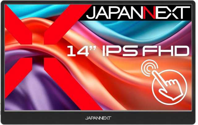 JAPANNEXT ジャパンネクスト 14インチタッチパネルモバイルディスプレイ(1920x1080/IPS/HDR10/miniHDMI/Type-Cx2/スピーカー/非