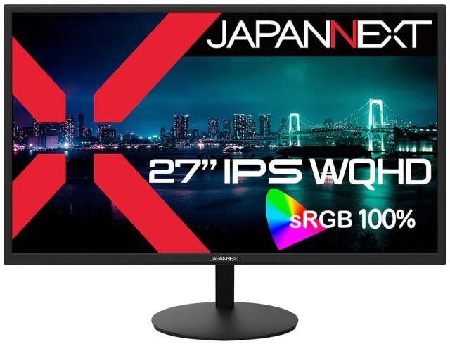 JAPANNEXT ジャパンネクスト IPSパネル WQHD対応27型液晶ディスプレイ (DP/スピーカー/チルト/2年保証) JN-IPS27Q