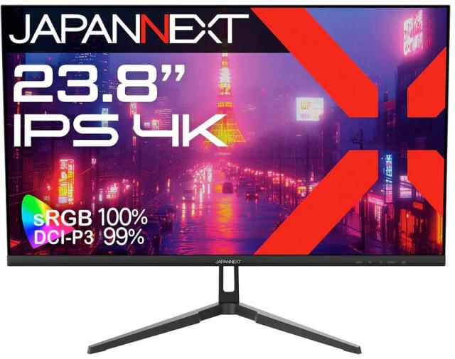 JAPANNEXT ジャパンネクスト 4K対応 23.8型液晶ディスプレイ/HDMI×2、DP×1/ブラック/スピーカー有/2年保証 JN-IPS238U