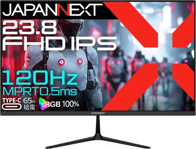 JAPANNEXT ジャパンネクスト フルHD対応23.8型ゲーミングモニター(IPS/120Hz/Type-C65W/スピーカー/非光沢/2年保証) JN-IPS238G120F-C6
