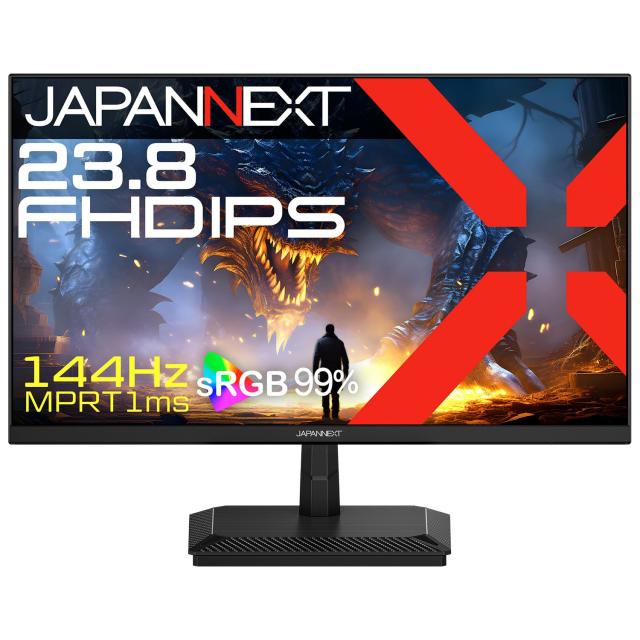 JAPANNEXT ジャパンネクスト IPSパネル採用 フルHD対応23.8型ワイド液晶ディスプレイ ゲーミング 144Hz 2年保証 JN-IPS238G144DF