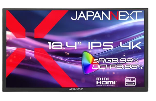 JAPANNEXT ジャパンネクスト 4K対応 18.4型液晶ディスプレイ/miniHDMI×1、USB-C×2/ブラック/スピーカー/2年保証 JN-MD-IPS184U