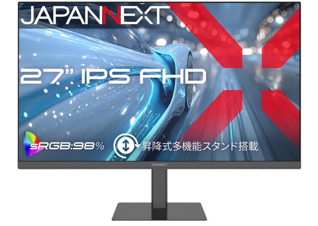 JAPANNEXT ジャパンネクスト フルHD対応 27型液晶ディスプレイ/HDMI×1、DP×1/ブラック/スピーカー/2年保証 JN-27IPS120F-HSP