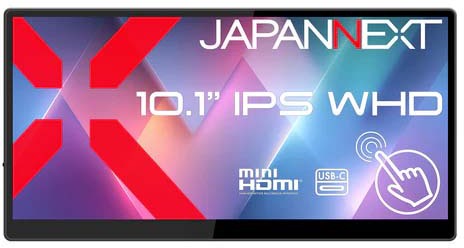 JAPANNEXT ジャパンネクスト 10.1型タッチパネル液晶/1540×720/miniHDMI、USB-C/ブラック/スピーカー有/2年保証 JN-MD-IPST101WHD
