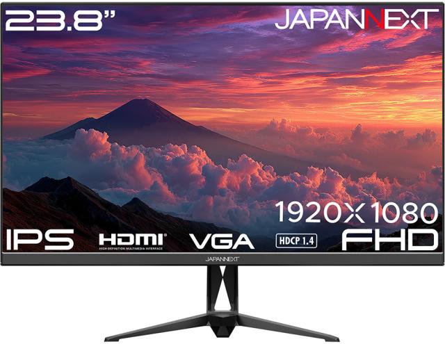JAPANNEXT ジャパンネクスト フルHD対応 23.8型液晶ディスプレイ/HDMI、VGA/ブラック/スピーカー/2年保証 JN-IPS238F3_1