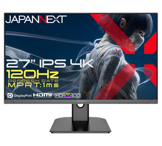 JAPANNEXT ジャパンネクスト 4K対応 27型液晶ディスプレイ/HDMI×2、DP×2/ブラック/スピーカー/2年保証 JN-Ei27G120U2