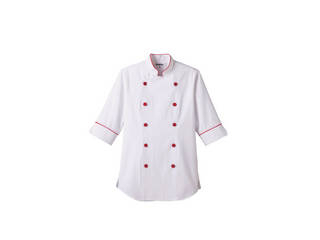 Servo サーヴォ ショップコート　ＥＴ-1139 ホワイト×レッド　Ｓの通販は