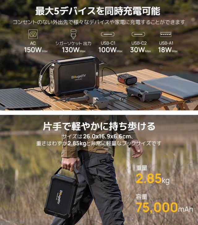 ISSYZONE JAPAN BougeRV ポータブル電源 240Wh JuiceGo ACアダプタ付属 リン酸鉄リチウムイオン電池 SYZ-240J_3