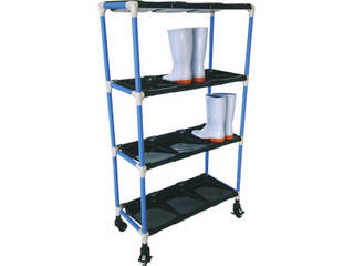 抗菌イレクター長靴ラックキャスター6列4段24人用GNの通販はその他文房具・事務用品