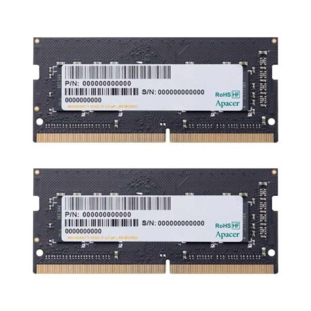 Apacer アペイサー ES.16GA1.GSRK2 DDR4-3200MHz ノートPC用メモリ 260pin CL-22 16GB(8GBx2枚組)3年保証