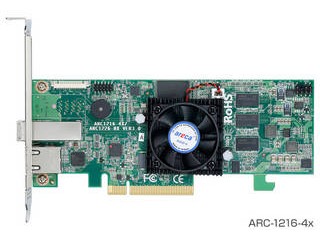 ARECA SAS RAIDカード4ポート PCIe X8 1xSFF-8644 ARC-1216-4X