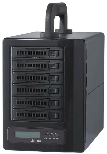 ARECA 2.5インチNVMe/SAS/SATA対応6ベイ外付RAIDユニット Thunderblot5＆USB3.2 Gen2 Expander ARC-8050T5U-6MN