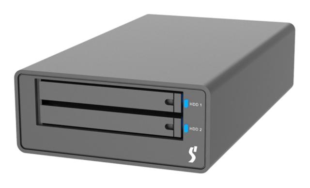 RAIDON TECHNOLOGY 2Bay USB3.2 Type-C外付ストレージ USBバスパワー・DC入力 USB C-C&C-Aケーブル(ブラック) MR2-BA31BP-B