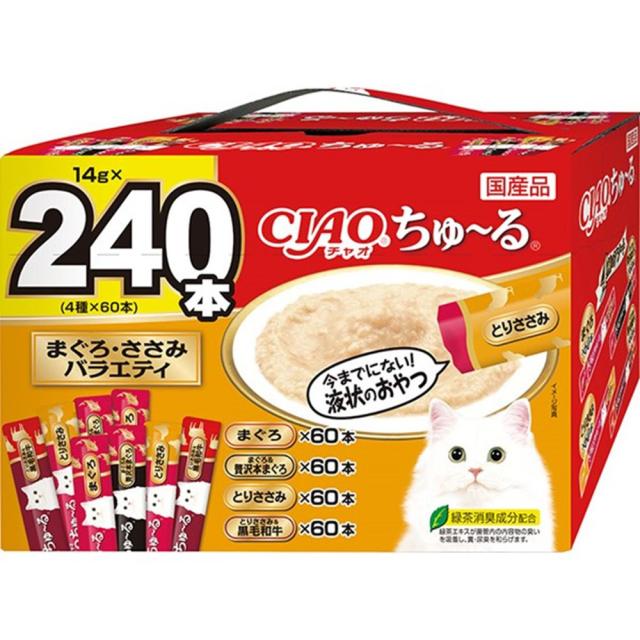 INABA いなばペットフード CIAOちゅ〜る まぐろ・ささみバラエティBOX 14g×240本入