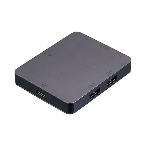 ナカバヤシ PD対応 Type-C 7in1 ハイスピード ドッキングステーション 10Gbps 超高速データ転送可能 グレー UD-C17GY