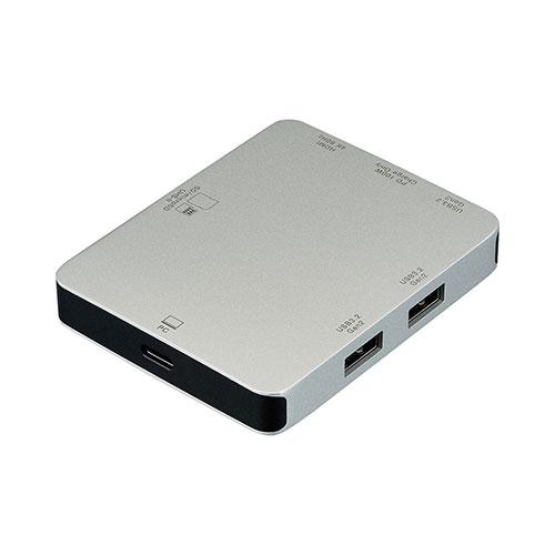 ナカバヤシ PD対応 Type-C 7in1 ハイスピード ドッキングステーション 10Gbps 超高速データ転送可能 シルバー UD-C17SL