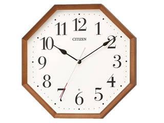 CITIZEN/シチズン 8MY531-006　電波時計　夜眠る秒針機能付 木枠(シナ無垢材)　茶色半艶仕上(ベージュ)