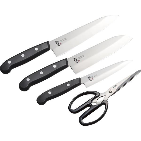 燕三 ステンレス包丁&キッチンハサミ4点セット EM-072の通販は
