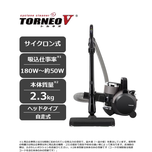 TOSHIBA 東芝 掃除機 サイクロン式クリーナー TORNEO V(トルネオブイ)VC-S650X H ストームグレー_1