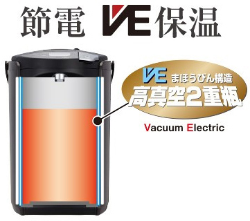 TIGER タイガー魔法瓶 PIS-G300-KE(アーバンブラック) 蒸気レスVE電気まほうびん とく子さん 3.0L