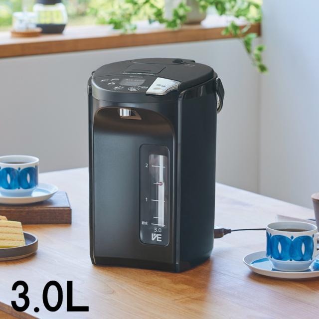 TIGER タイガー魔法瓶 PIS-G300-KE(アーバンブラック) 蒸気レスVE電気まほうびん とく子さん 3.0L