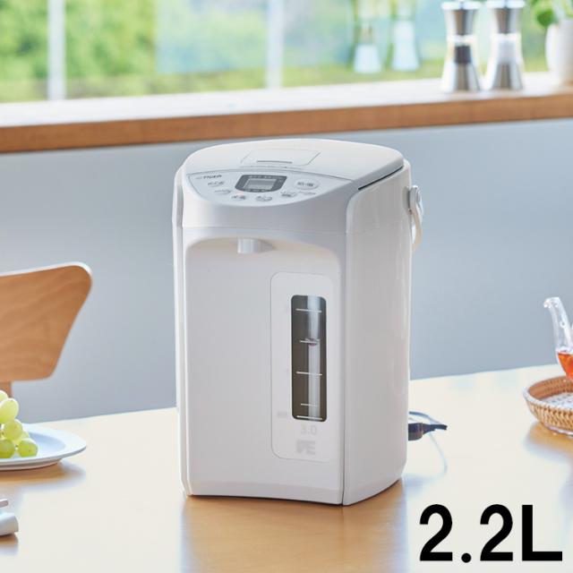 TIGER タイガー魔法瓶 PIQ-G220-WC(クールホワイト) VE電気まほうびん とく子さん 2.2L