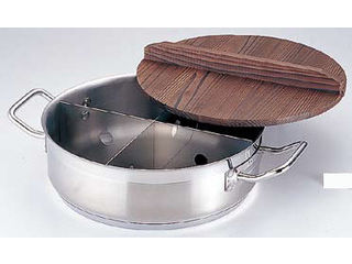 遠藤商事 TKGプロ 電磁用丸型おでん鍋 (木蓋付) 大 ステンレス TKG