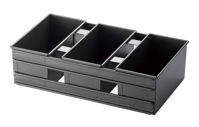 スルトン トライプラス 2斤食パン型 3連結 (蓋付) スルトン トライプラス 2斤食パン型 3連結 蓋付 製パン用品・パン型