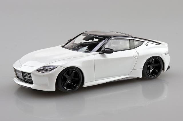 AOSHIMA アオシマ 楽プラ スナップキット No.17CU-PW ニッサン RZ34 フェアレディZ カスタムホイール(プリズムホワイト)