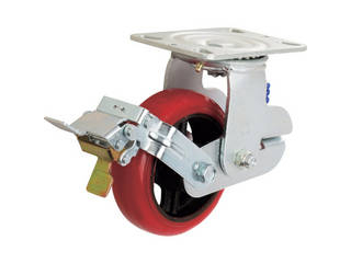 INOAC/イノアック車輪 バネ付き牽引車輪(ウレタン車輪タイプ 自在金具ストッパー付 Φ150) KTU-150WJS-BSの通販は 13,036円