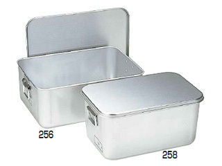 オオイ金属 アルマイト　プレス製給食用パン箱（蓋付）／　２５８　４５個入