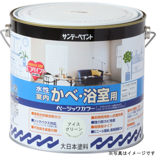 SUNDAY PAINT/サンデーペイント 水性室内かべ浴室 アイボリーW 3Lの通販は 7,283円