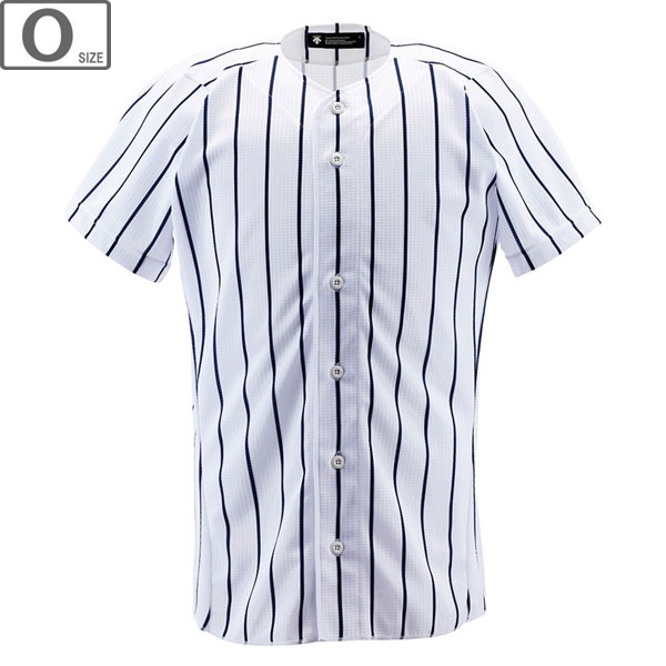 DESCENTE デサント DB6000-SWNV ユニフォームシャツ フルオープンシャツ（ワイドストライプ） 【O】 (Sホワイト×ネイビー)