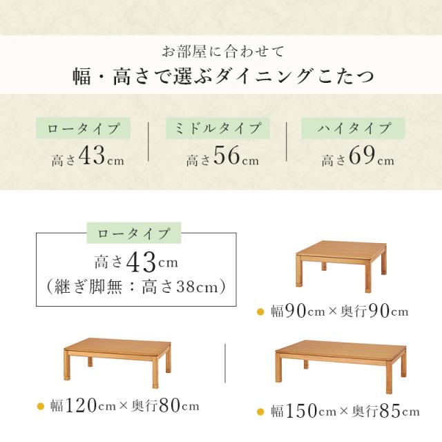 萩原 ハギハラ リビングこたつ 幅120cm ミドルタイプ ナチュラル シェルタK120NA-M_4
