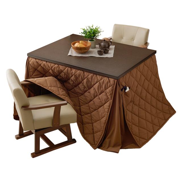 HAGIHARA ハギハラ ダイニングこたつ 幅105cm ふとん・チェア4点セット KOT-7311DBR-105+マロン+KC-7589DBR 44,633円