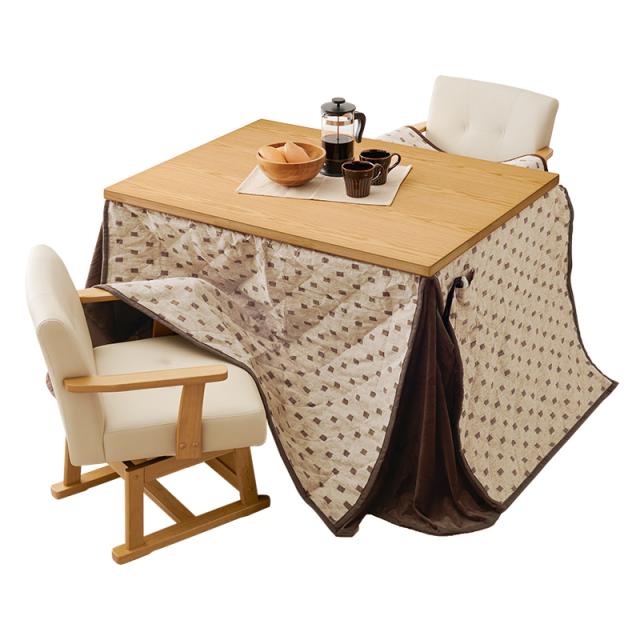 HAGIHARA ハギハラ ダイニングこたつ 幅105cm ふとん・チェア4点セット KOT-7311NA-105+トルタ+KC-7589NA