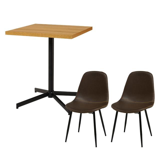 HAGIHARA ハギハラ テーブル＆チェア３点セット テーブル/ナチュラル・チェア/ダークブラウン 　LT-4930NA-34DBR-Sの通販は 16,730円